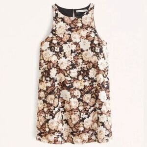 Abercrombe & Fitch Brown Black White Floral Sleeveless A-line Dress L